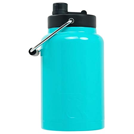 RTIC Double Wall Vacuum Insulated Stainless Steel Jug (Teal, Half Gallon)