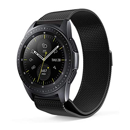 Aimtel Compatible Samsung Galaxy Watch (42mm) Bands,20mm Milanese Loop Strap Replacement Band Compatible Samsung Galaxy Watch SM-R810/SM-R815 /Gear Sport/Suunto 3 Fitness Smart Watch-Black