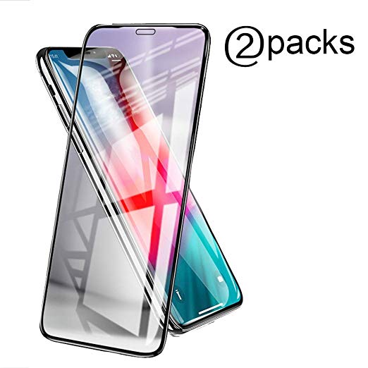 [2 Packs] Screen Protector Compatible for iPhone Xs MAX, 9H Hardness Tempered Glass, Support 3D Touch, Case Friendly, Easy to Install(6.5 Inch)