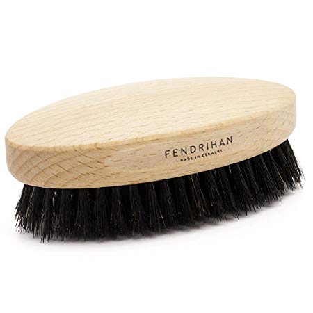 Fendrihan Genuine Boar Bristle and Beech Wood Military Hair Brush, MEDIUM-SOFT BRISTLE, Made in Germany