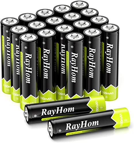 RayHom AAA Rechargeable Batteries 1100mAh Ni-MH Battery (20 Pack)
