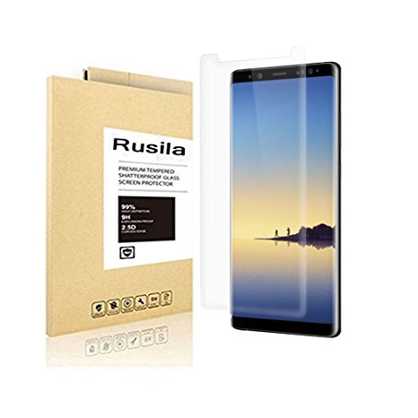Galaxy Note8 Screen Protector - Rulisa [3D Curved Edge][Case Friendly] Ultra Clear 9H Hardness Tempered Glass Screen Protector Bubble-Free Anti-Scratch Film for Samsung Note8 2017, Crystal Clear