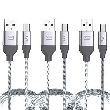 Micro USB Cable，BYZ [3 Pack] 6Ft Durable Charging Cable Long Nylon Braided for Nexus, LG, Motorola, Android Smartphones