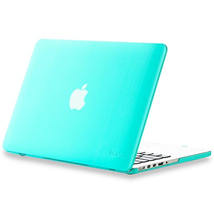 Kuzy - Rubberized Hard Case for Older MacBook Pro 13.3" with Retina Display A1502 / A1425 13-inch Plastic Shell Cover - TEAL HOT