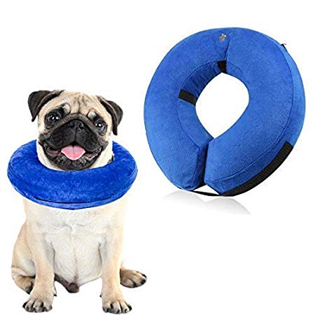 GeiGei Protective Inflatable Collar for Dogs and Cats - Soft Pet Recovery Collar Does Not Block Vision E-Collar