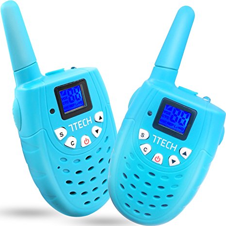 7TECH Kids Walkie Talkies Toys 22 Channel FRS GMRS 121 Code 2 Way Radio (Up to 5KM) 1 Pair in Blue