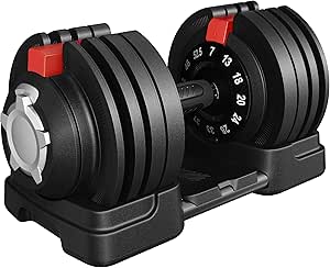 Yaheetech Adjustable Dumbbell Set 40LB/52.5LB/90LB Adjustable Dumbbells Fast Adjust Dumbbell Weight Set with Anti-Slip Handle and Tray for Men/Women Home Gym Strength Training Equipment Single/Pair