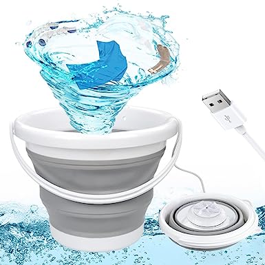 Portable Washing Machine, Mini Washing Machine Ultrasonic Turbine Wash, Mini Portable Washer for Underwear, Sock, Baby Clothes, Travel, Camping, Dorm, RV, Home Foldable Small Portable Laundry Machine