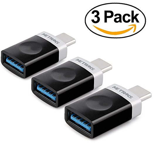 Metrans USB-C to USB 3.0 Adapter (3-Pack) for MacBook Pro, Nexus 6P 5X, Google Pixel,Samsung Galaxy S8 S8 , LG G5, HTC 10 and More