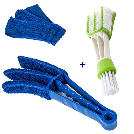 Blind Duster Brush Microfiber Shutters Cleaner with Two Removable Sleeves
