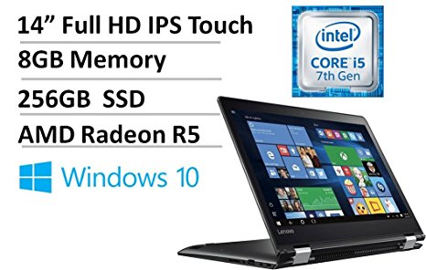 Lenovo Flex 4 14" Full HD IPS Touchscreen Laptop/Tablet - 7th Gen Intel i5-7200U 2.5GHz, 8GB DDR4, 256GB SSD, 2GB AMD Radeon R5 M430, Backlit Keyboard, Harman Audio, 802.11ac, Bluetooth, HDMI, Win 10