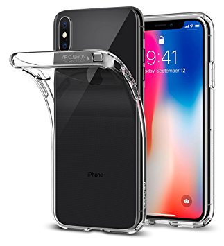 iPhone X Case, iPhone 10 Case, Spigen® Transparent Soft TPU Gel Case [Liquid Crystal] [Support Wireless Charging] Protection and Premium Clarity for Apple iPhone X / iPhone 10 (2017) - Crystal Clear