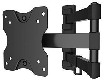 Husky Mounts Fits Most Monitors and LED LCD Flat screen with up to VESA 100X100 most 10 - 28 Inch Some up to 32" with up to 4"x 4" mounting holes. Corner Full Motion TV Wall Mount Bracket up to 44 lbs