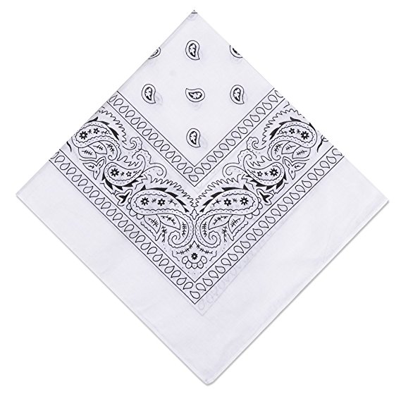 100% Cotton Bandanas, Alotpower Multipurpose Paisley Printing Cowboy Bandana Headbands Handkerchiefs Necktie