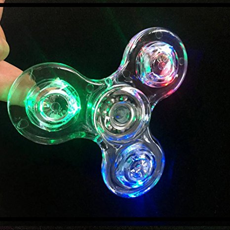 crystal LED Glow Fidget Hands Spinner Fingertip Bearing Toy EDC Focus ADHD Autism Decompression Gyro …