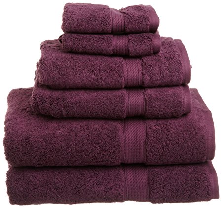 Superior 900 GSM Luxury Bathroom 6-Piece Towel Set, Made of 100% Premium Long-Staple Combed Cotton, 2 Hotel & Spa Quality Washcloths, 2 Hand Towels, and 2 Bath Towels - Plum