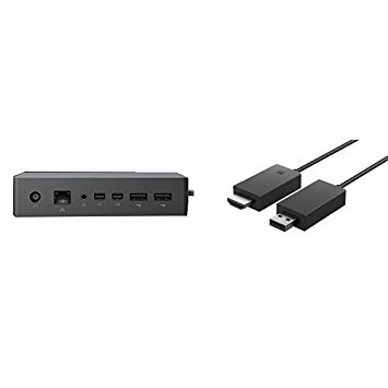 Microsoft Surface Dock (Compatible with Surface Book, Surface Pro 4, and Surface Pro 3) & Microsoft Wireless Display Adapter bundle