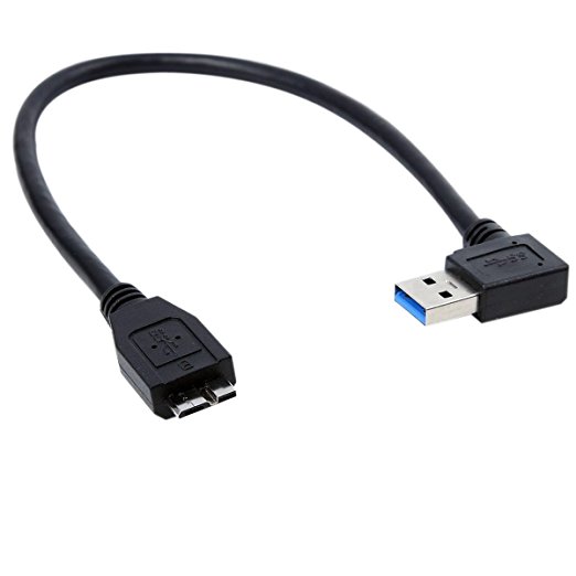 UCEC USB 3.0 Cable - Right Angle A Male to Micro B Cable Connector Adapter - 1 foot (0.3Meters)