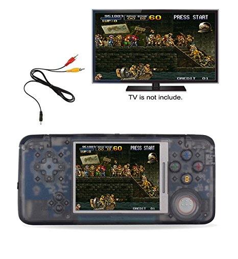 Handheld Game Console-Retro GAME, Built-in 800 games support Arcade games CPS/NES/NEOGEO/GBA/GBC/GB/ SFC/SEGA and other Classical Games, Good Gifts For Children,For Kids to Adult. (Translucent black)