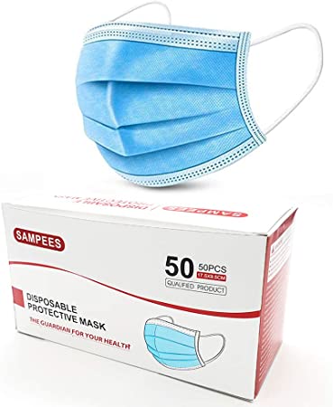 SAMPEES Disposable Face Mask, Pack of 50