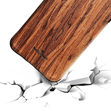 NeWisdom iPhone 8 Plus 7 Plus Case Wood Shockproof Ultimate Protection Reinforced Corners Genuine Wood Design Case for Apple iPhone 8Plus 7Plus – Sandalwood