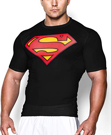GYMGALA Men's Short Sleeve Super Hero Casual and Sports t Shirt Compression Shirt