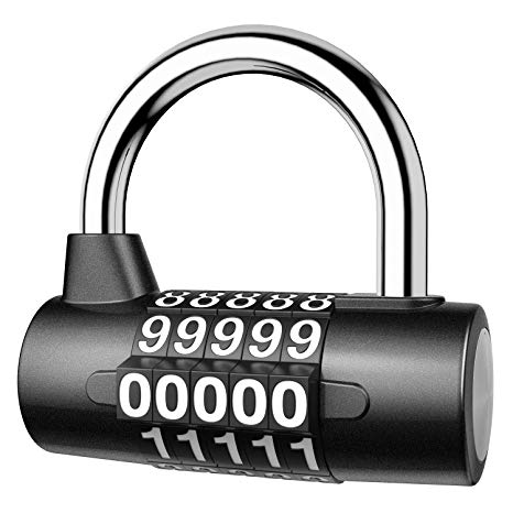 KeeKit 5 Digit Combination Lock, Combination Padlock, Re-settable Combo Lock, Gym Lock, Combination Locks for Gates, Toolbox, Luggage, Cabinet, Bicycle, School, Home, Office, Travel