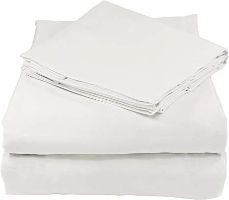 Whisper Organics 100% Organic Cotton Sheet Set, 200 Thread Count, Soft Percale - GOTS Certified (King, White)