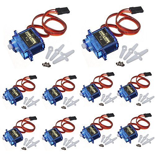 J-Deal 10x Pcs SG90 Micro Servo Motor TowerPro 9G RC Robot Helicopter Airplane Boat Controls