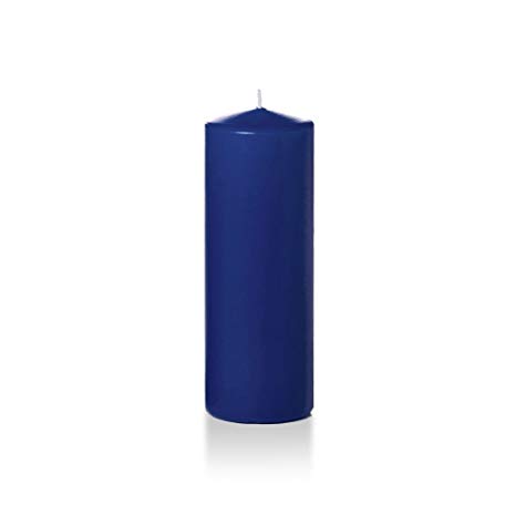 Yummi 3" x 8" Navy Blue Round Pillar Candles - 3 per Pack