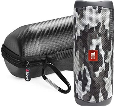 JBL FLIP 5 Portable Speaker IPX7 Waterproof Bundle with gSport Limited Edition Carbon Fiber Case (Black Camo)