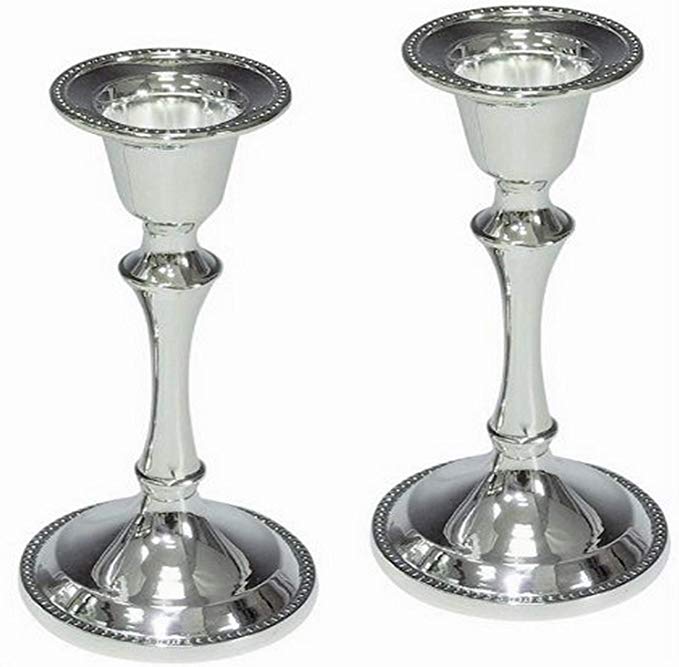 Majestic Giftware CS23560B Candle Sticks, 5-Inch, Silver Plated