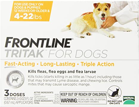 Merial Frontline Tritak Pest Control for Dogs and Puppies, 4 to 22-Pound
