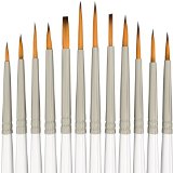 Detail Paint Brush Set - 12 Miniature Brushes for Fine Detailing and Art Painting - Acrylic Watercolor Oil - Miniatures Models Airplane Kits Warhammer 40k - Quality Artist Supplies by MyArtscape