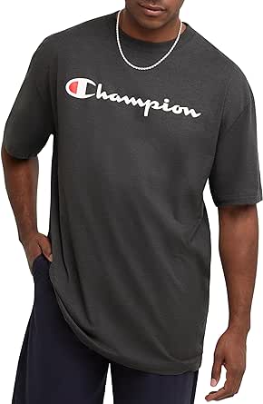 Champion Men'S Tshirt, Classic Graphic Tshirt Soft And Comfortable T-Shirts For Men, Script Logo Reg. Or Big & Tall