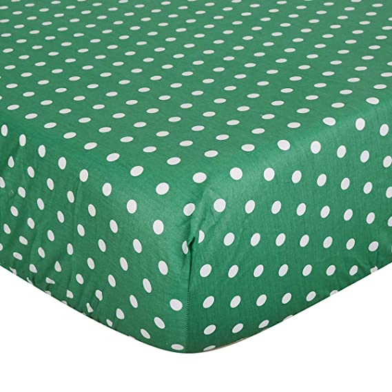 UOMNY Crib Sheet 100% Cotton Crib Fitted Sheets Baby Sheet Standard Crib Toddler Sheet 28 x 52 Inch for Boys and Girls 1 Pack Point Green Toddle Sheet