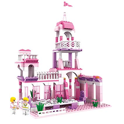 MONING.C Girls Princess Castle Blocks Set 254 Pieces Toys for Girls Building Bricks Construction Toys for Kids Pink Assembly Toy Christmas Birthday Gift Kids Age 6