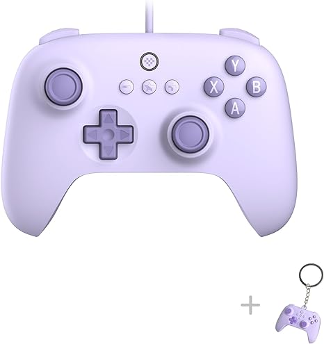 8Bitdo Ultimate C Wired Controller with Trobo Function and Rumble Vibration for PC Windows, Android, Steam Deck & Raspberry Pi (Lilac Purple)