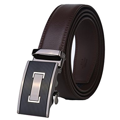 Dante Men's Leather Ratchet Dress Belt with Automatic Buckle