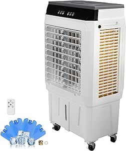 VEVOR Evaporative Air Cooler, 2100 CFM, 135° Oscillating Swamp Cooler with Adjustable 3 Speeds and 12 H Timer, 7 Gal Portable Air Cooler for 750 Sq.ft, Indoor/Outdoor Use, FCC Listed