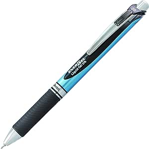 Pentel Energel Xm Gel Rollerball Retractable Pen 0.5 mm Tip 0.25 mm Line - Black Ref BLN75-AO (Pack of 12)