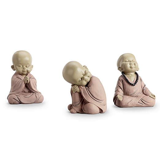 Sitting Buddhist Monks Set of 3