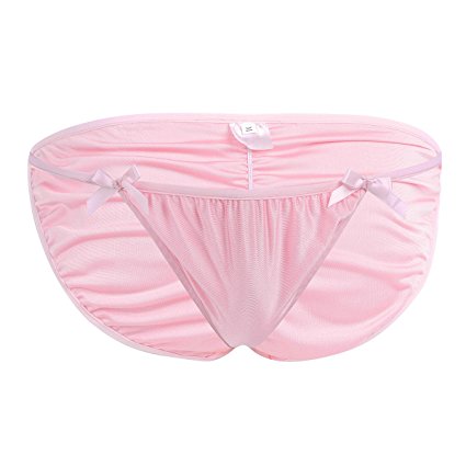 CHICTRY Men's Bowknot Sissy Bikini Briefs Low Waist Panties Underwear