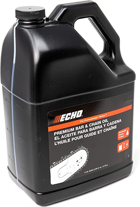Echo Products 6459007 Power Chainsaw Bar and Chain Oil Power Equipment Lubricant for Professional and Home Use, High-Performance Lubricating Formula for Minimizing Resin Build-Up 128 fl oz (1 Gallon)