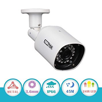 EWETON 1/3" CMOS 960P AHD CCTV Home Surveillance Weatherproof 24 Led 3.6mm Lens Wide Angle Bullet Camera-IR Cut 65ft Night Vision,Better Than 720P AHD Camera,Only Work w/ AHD DVR(Metal Housing)