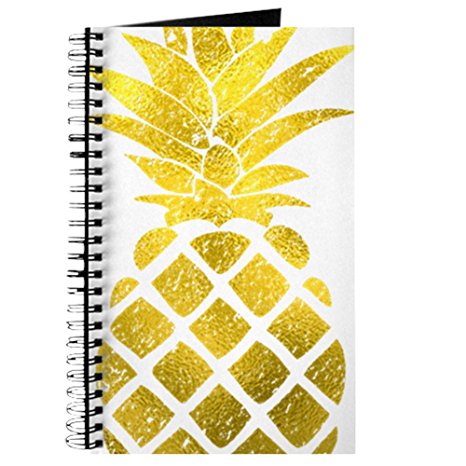 CafePress - Faux Gold Foil Pineapple - Spiral Bound Journal Notebook, Personal Diary, Dot Grid