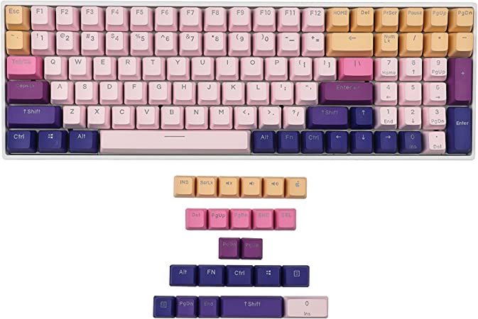 108 122 Double Shot Backlit Lavender Keycaps PBT Shine Through OEM Profile Keycap for MX Mechaniccal Keyboard 61 68 84 87 104