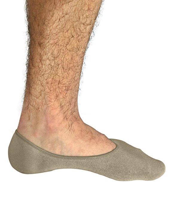 No Show Socks For Men 3prs Quality Cotton Lge Heel Grip Non Slip