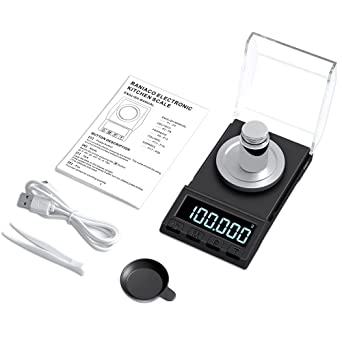 Raniaco Digital Milligram Scale - Professional Gram Scale High Precision 100g x 0.001g Kitchen Scale Jewelry Scale with Counterweight for Powder , Medication , Gem