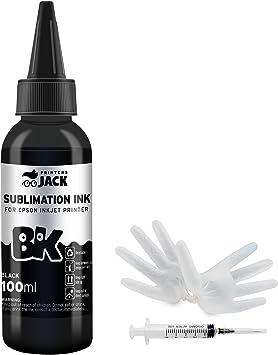 Printers Jack Sublimation Ink Single Pack 100ML for Workforce WF-7610 WF-7710 WF-7110 WF-3640 WF-3540 Stylus C68 C88 C88  CX3800 CX3810 CX4200 CX4800 CX5800F CX7800 Printers